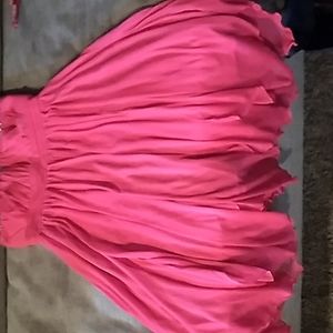 Pink strapless prom dress